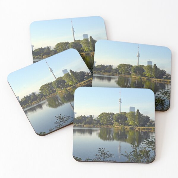 Item preview, Vienna skyline on the Danube riverside in the morning designed and sold by goceris.