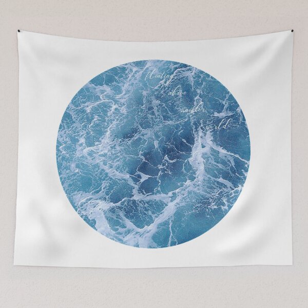 Item preview, Floating Above Another World / Ocean / Waves / Blue / Cruising /Circle / Sticker designed and sold by AnnaWander.