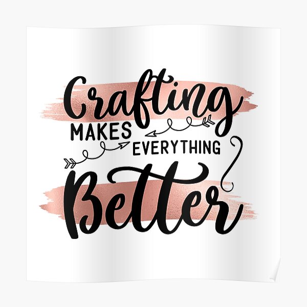 Poster Copie De Devis D Artisanat En Or Rose Par Boo Illustrates Redbubble