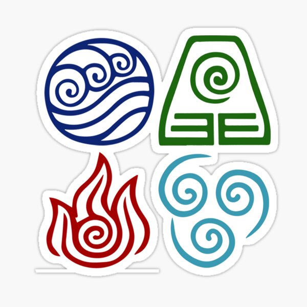 Avatar Four Elements Square Sticker For Sale By Daljo Redbubble