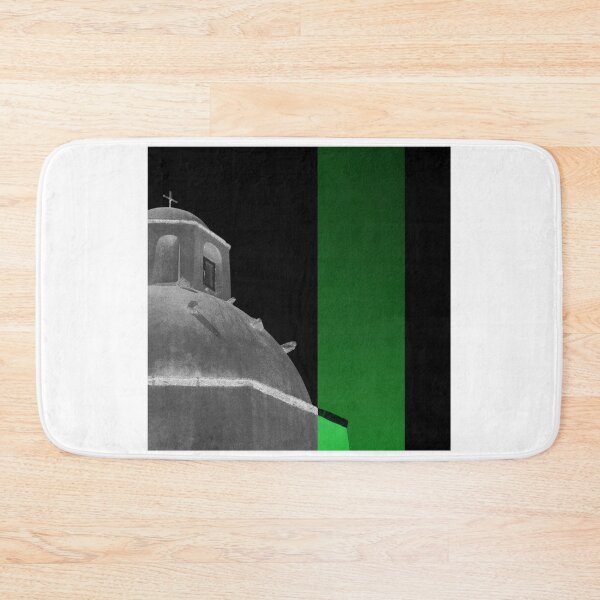 Item preview, Old traditional church dome, side view, Santorini island, Aegean architecture, Greece, Green. designed and sold by Santorini Gallery.