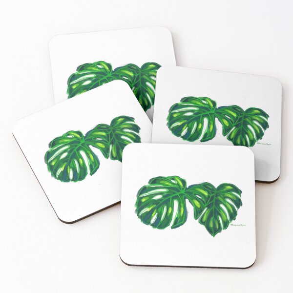 Item preview, Hojas de Monstera Deliciosa - Pintura digital (en blanco) designed and sold by EmpressEyrie.
