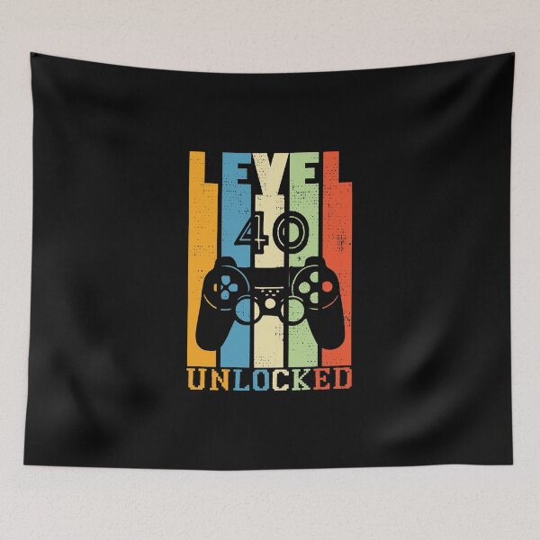 Item preview, Level 40 unlocked Funny 40 Years Old Gamer 40th Birthday   designed and sold by Md. Manjur Ahamed.