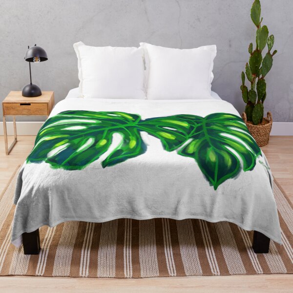 Artikelvorschau, Monstera Deliciosa Leaves - Digitales Gemälde (auf Weiß) entworfen und verkauft von EmpressEyrie.