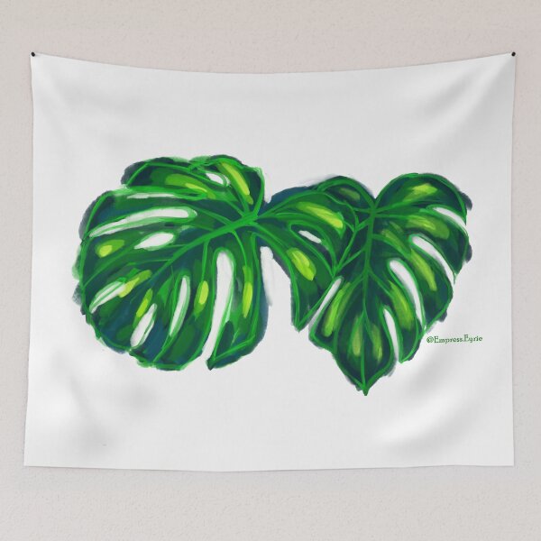 Item preview, Hojas de Monstera Deliciosa - Pintura digital (en blanco) designed and sold by EmpressEyrie.