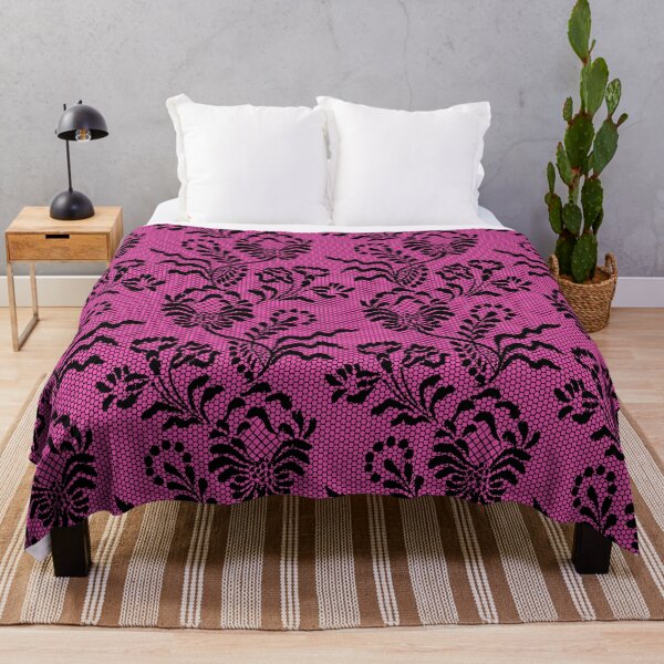 Item preview, Pink Black Lace Floral damask designed and sold by funnytshirtemp.