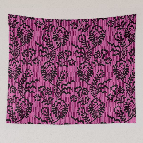 Item preview, Pink Black Lace Floral damask designed and sold by funnytshirtemp.