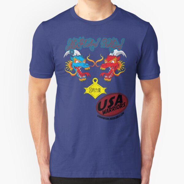 usa warriors chinatown by rogers bros Slim Fit T-Shirt