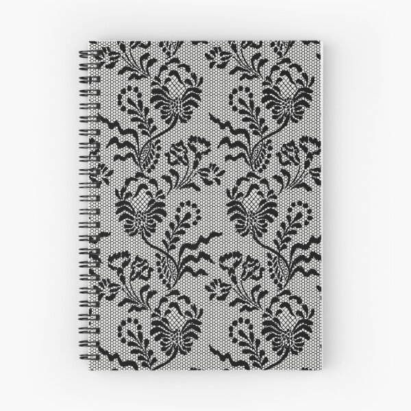 Item preview, Black Lace Floral Damask Gray designed and sold by funnytshirtemp.