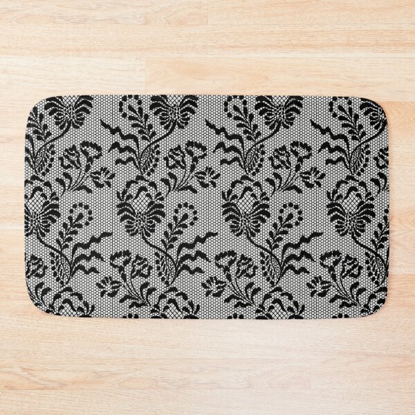 Item preview, Black Lace Floral Damask Gray designed and sold by funnytshirtemp.
