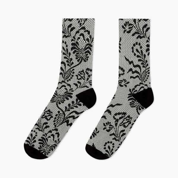 Item preview, Black Lace Floral Damask Gray designed and sold by funnytshirtemp.