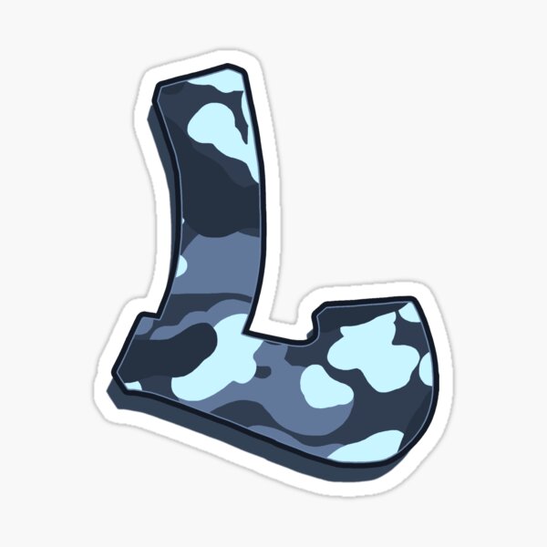 Letter L - Camo Blue Sticker