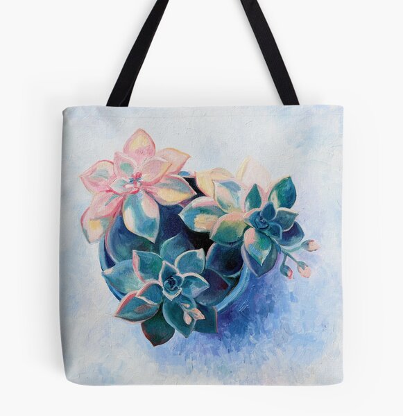 Succulent Painted Tote