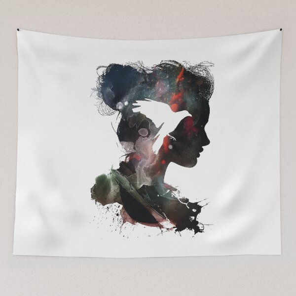 Item preview, woman and bird designed and sold by RebeccaRe.