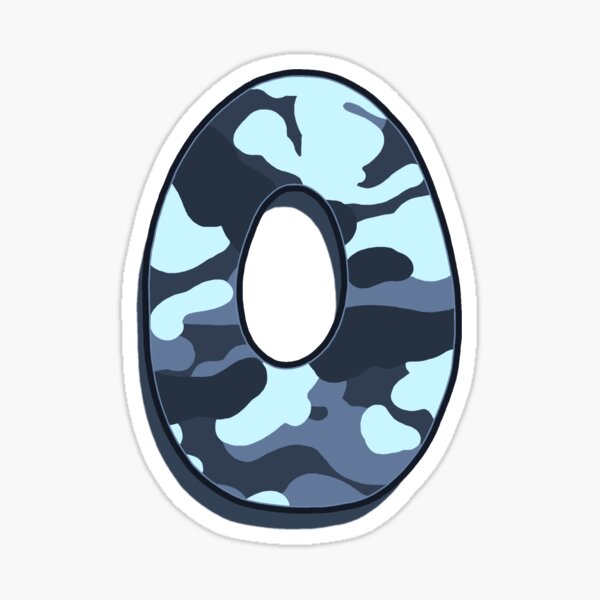 Letter O - Camo Blue Sticker