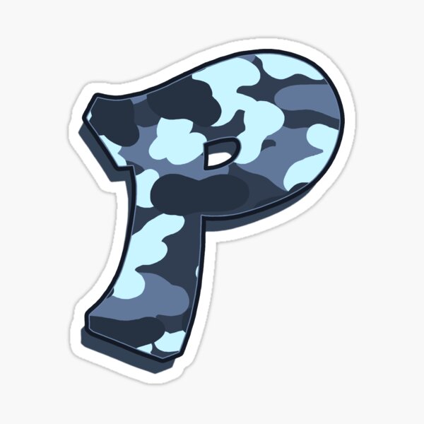 Letter P - Camo Blue Sticker