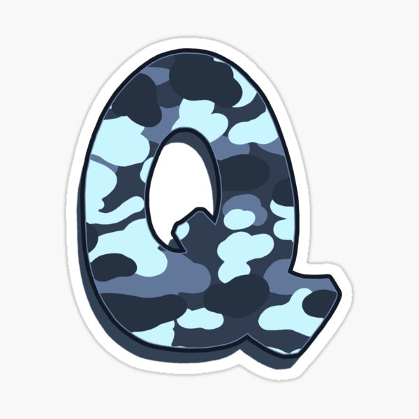 Letter Q - Camo Blue Sticker