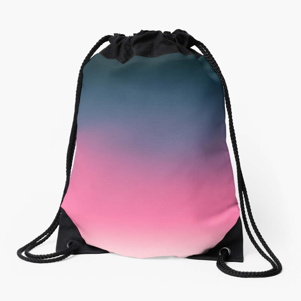 Bright pink navy gradient ombre abstract background Drawstring Bag