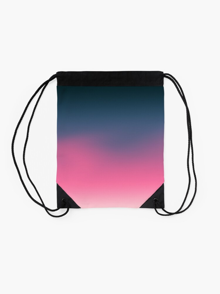 Alternate view of Bright pink navy gradient ombre abstract background Drawstring Bag