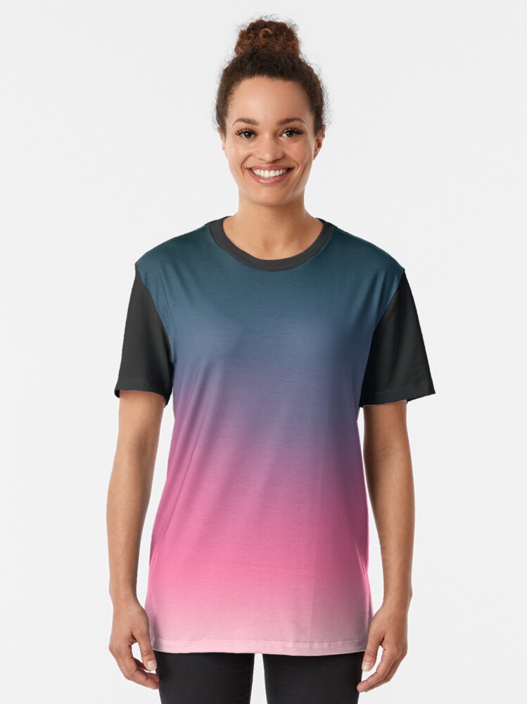 Bright Pink Navy Gradient Ombre Abstract Background T Shirt By