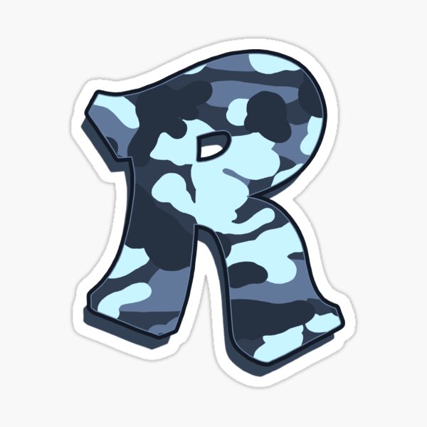 Letter R - Camo Blue Sticker