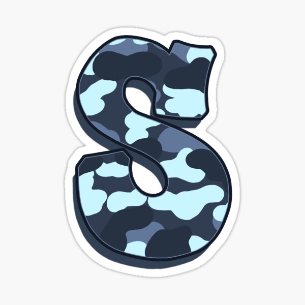 Letter S - Camo Blue Sticker