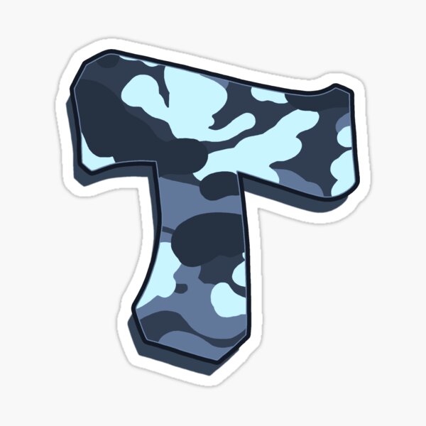 Letter T - Camo Blue Sticker