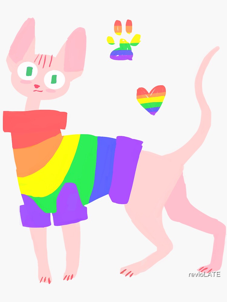 sphynx cat sweater pride lgbt Sticker for Sale by revioLATE