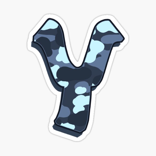 Letter Y - Camo Blue Sticker