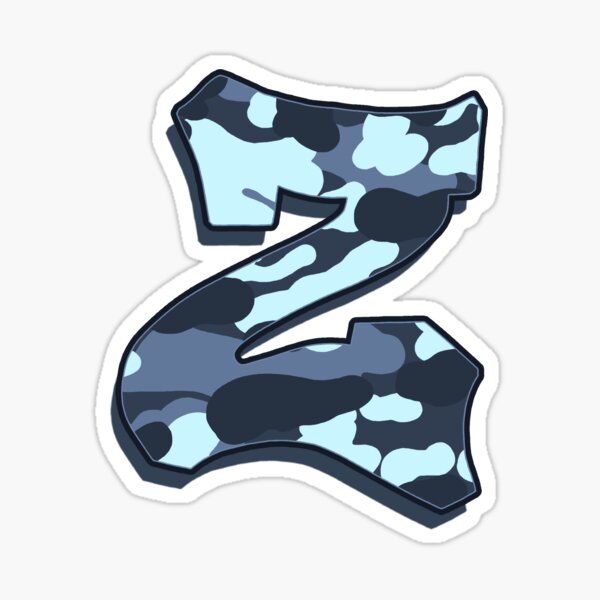 Letter Z - Camo Blue Sticker