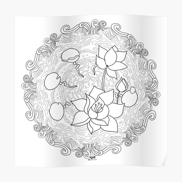 Mandala lotus Poster