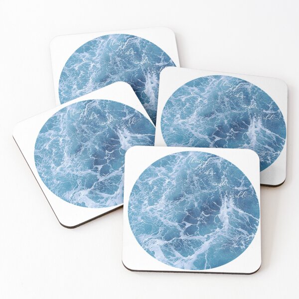Item preview, Floating Above Another World / Ocean / Waves / Blue / Cruising /Circle / Sticker designed and sold by AnnaWander.