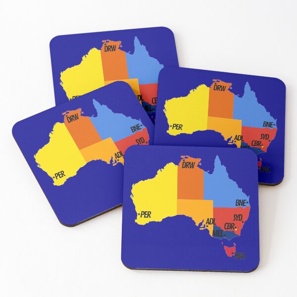 Item preview, Colorful Australian map featuring IATA capital city codes designed and sold by InVisibleColors.