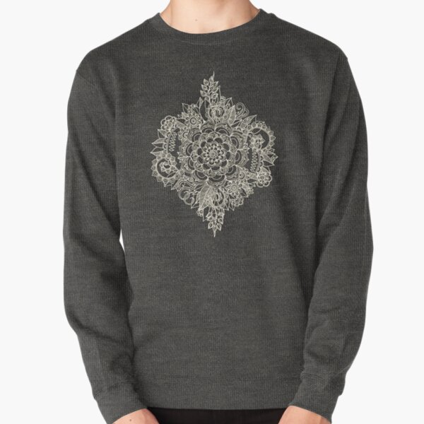 Item preview, Cream Floral Moroccan Pattern on Deep Indigo Ink designed and sold by micklyn.