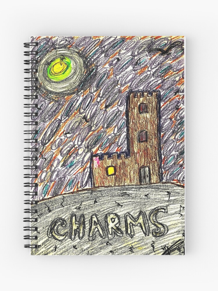 charms castle magic drawing crayon spiral art tia knight  Spiral Notebook  for Sale by Dallas knight