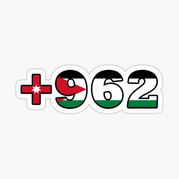 Jordan Country Code with Flag in Stylish Design Sticker