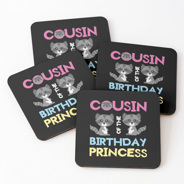 Item preview, Cousin Of The Birthday Princess Girl Raccoon B-day Party print designed and sold by Grabitees.