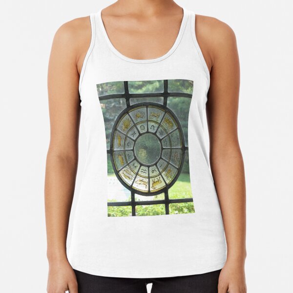 zodiac stained glass window Racerback Tank Top