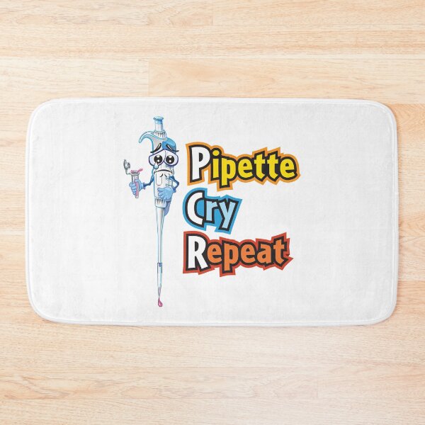 Item preview, Pipette Cry Repeat Funny - PCR Science and Biology SciArt Cartoon designed and sold by Zit-Zat-Zot.