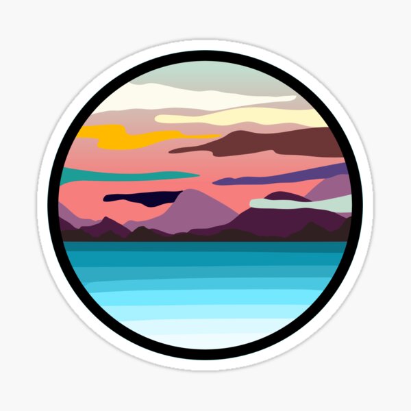 Beautiful Beach and Sunset Sticker