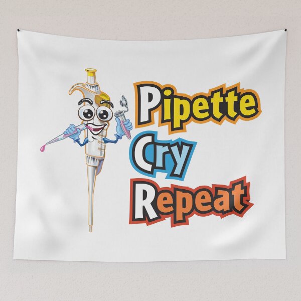 Item preview, PCR Pipette Cry Repeat with Happy Cartoon Character - Funny Science designed and sold by Zit-Zat-Zot.