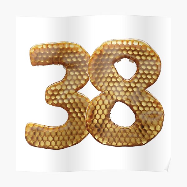 33 Number 3d Honey Numbers Font | Poster