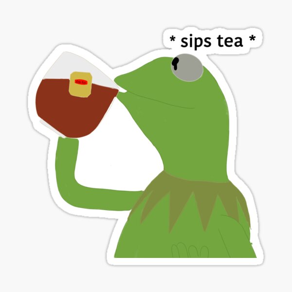 Kermit Sips Tea Meme Sticker For Sale By Narwhalartistry Redbubble   St,small,507x507 Pad,600x600,f8f8f8 