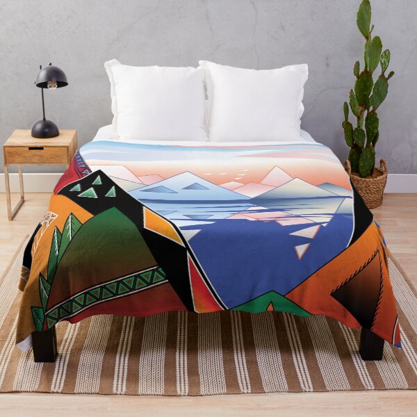 Item preview, Geometric landscape with mountains and sea designed and sold by NOSYMICE.
