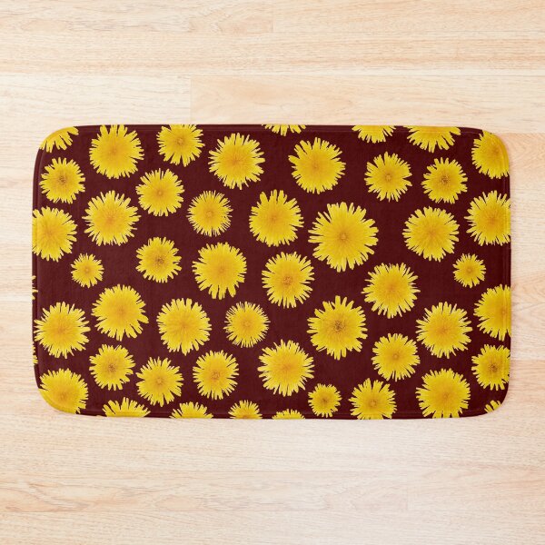Item preview, yellow blossomed dandelions on a white background. yellow flowers seamless pattern designed and sold by Tanya-GR.