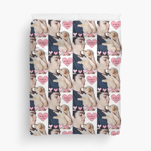Dylan O'Brien and Puppy Duvet Cover