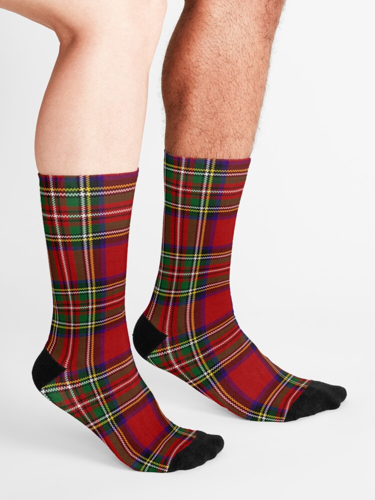 Alternate view of Red Tartan, Stewart Clan Socks