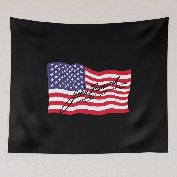 Item preview, John Hancock Declaration of Independence Signature USA Flag print designed and sold by jakehughes2015.
