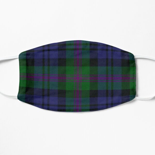 Scottish Orkney Tartan in Green+Purple Mask