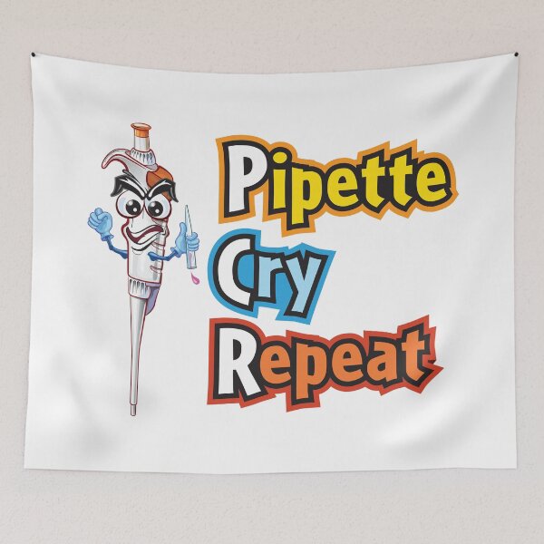 Item preview, PCR Pipette Cry Repeat with Angry Frustrated Character - Funny Science designed and sold by Zit-Zat-Zot.